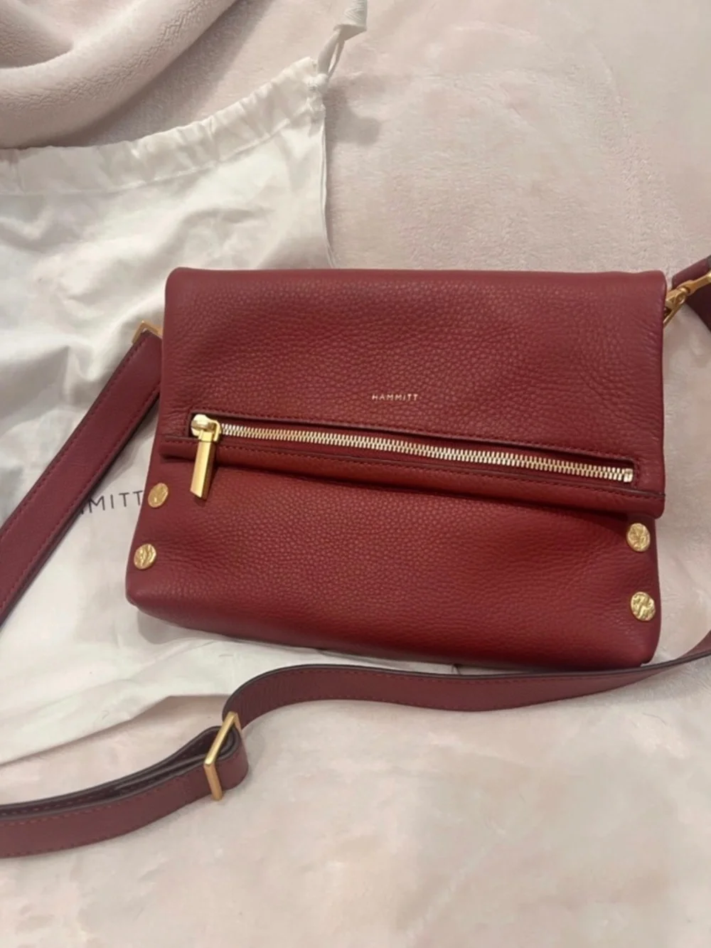 NWT Hammitt VIP Pomodoro Red Leather Crossbody with Gold Heirloom Hardware New - Picture 1 of 3